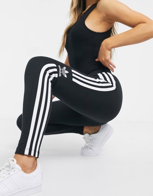 Adidas Originals Adicolor Locked Up Logo Leggings In Black for Women