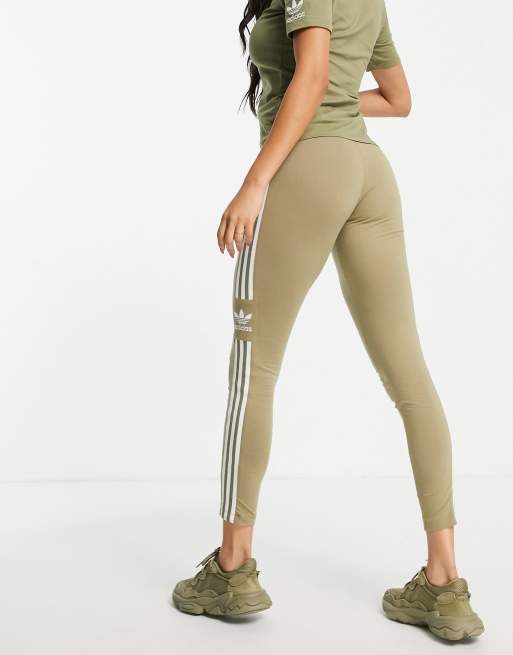 adidas Originals adicolor Locked Up logo leggings in khaki | ASOS