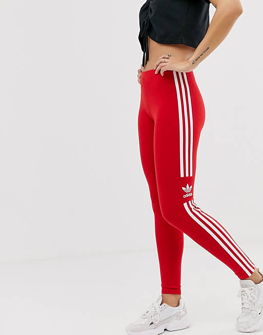 adidas Originals adicolor locked up logo leggings in red | ASOS