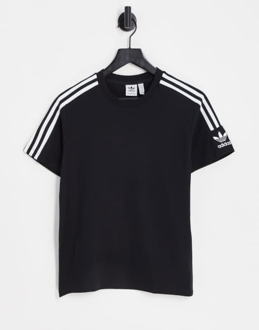 adidas Originals adicolor locked up logo T shirt in black ASOS