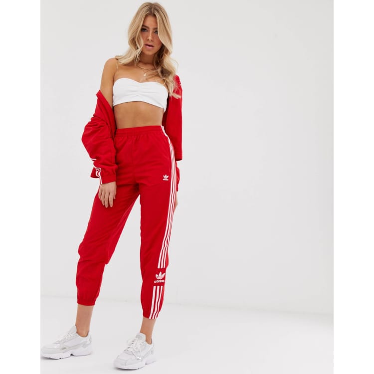 Adidas originals red tracksuit womens hotsell