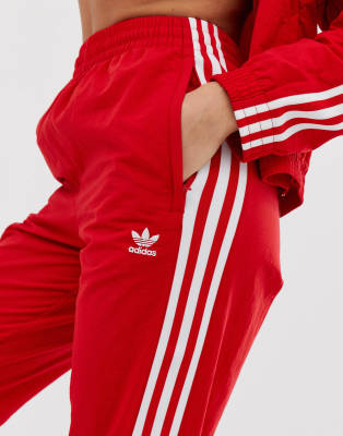 Adidas Waterproof Tracksuit Bottoms - Red - S – Headlock