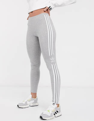 adidas Originals adicolor locked up trefoil leggings in grey