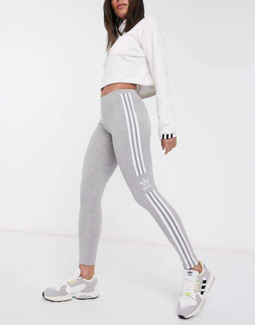 adidas Originals adicolor locked up trefoil leggings in grey