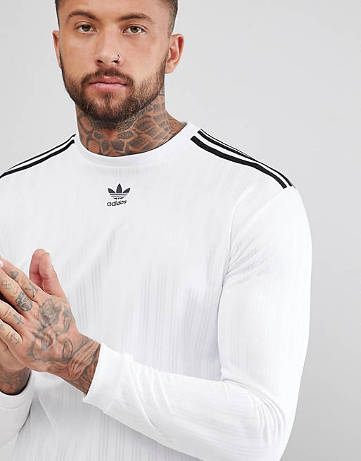 adidas Originals adicolor Long Sleeve Soccer Jersey In White CW1225
