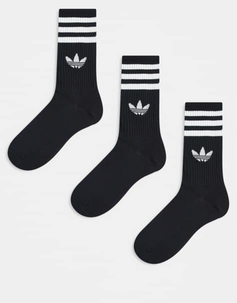 adidas Originals - adicolor - Lot de 3 paires de chaussettes à logo trèfle - Noir - view 1
