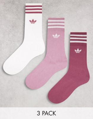 adidas Originals - adicolor - Lot de 3 paires de chaussettes - Cramoisi clair | ASOS