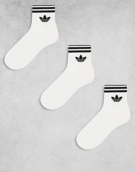 adidas Originals - Lot de 3 paires de chaussettes mi-hautes - Blanc