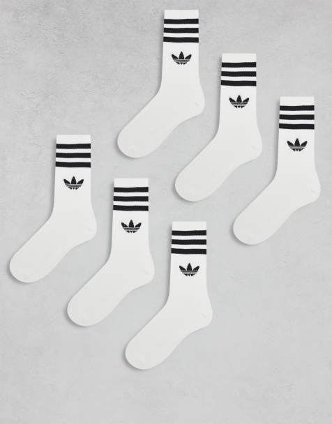 adidas Originals - adicolor - Lot de 6 paires de chaussettes avec logo trèfle - Blanc - view 1