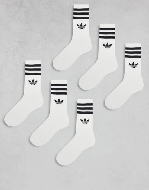 adidas Originals - adicolor - Lot de 6 paires de chaussettes avec logo trèfle - Blanc, 1 de 3