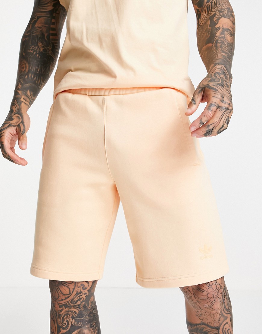 Adidas Originals adicolor marshmallow shorts in pale orange