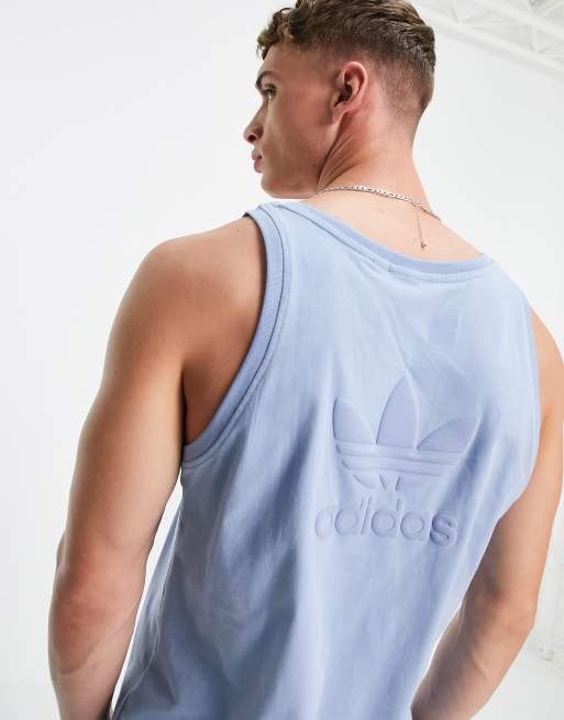 adidas Originals adicolor marshmallow tank top in sky blue