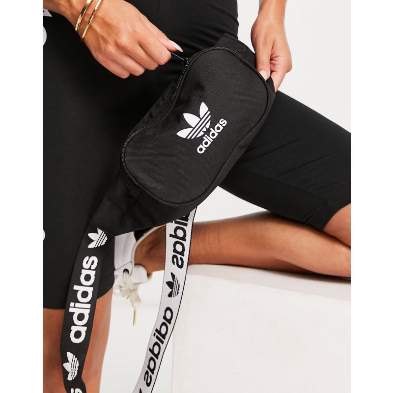 Accessori Donna adidas Originals - adicolor - Marsupio nero con cinghia con logo