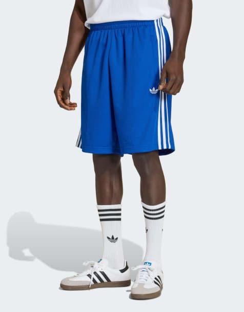 adidas Originals Adicolor mesh shorts in collegiate royal / white - view 1