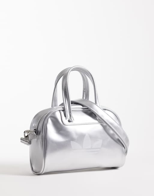 adidas Originals Adicolor mini bowling bag in silver