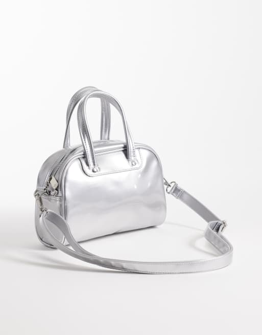 adidas Originals Adicolor mini bowling bag in silver, 4 of 4