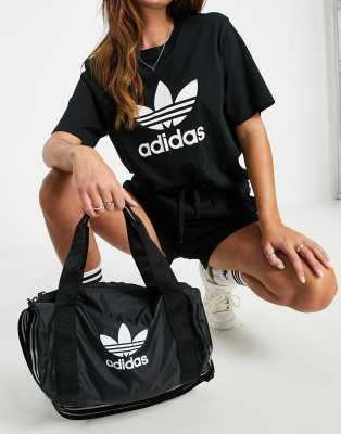 Adidas originals trefoil mini clearance duffle bag in black