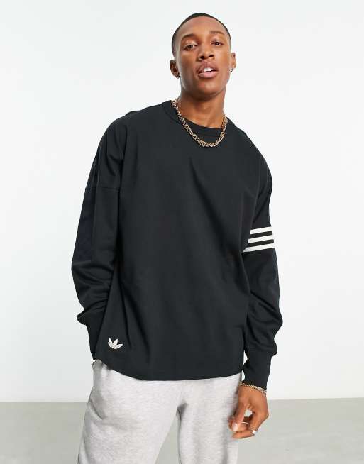 Adidas black long sleeve shirt sales