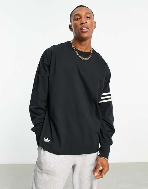 adidas Originals adicolor Neuclassics long sleeve T-shirt in black | ASOS