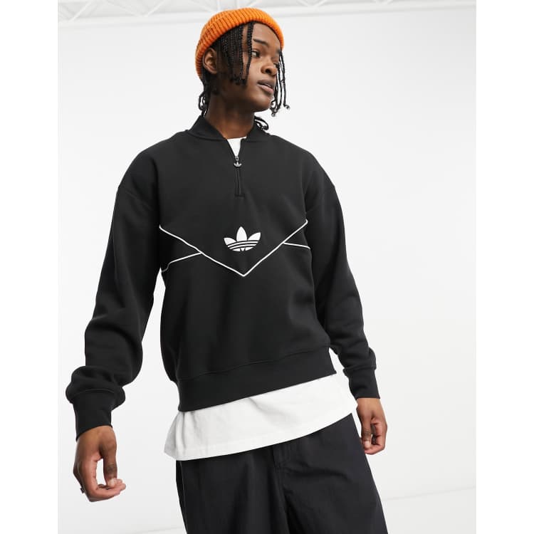 adidas Originals adicolor Next Colorado half zip sweatshirt in black