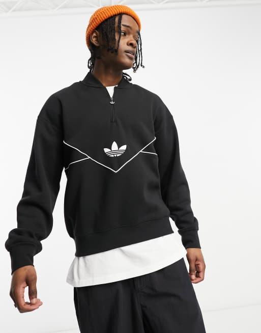 adidas Originals adicolor Next Colorado half zip sweatshirt in black | ASOS