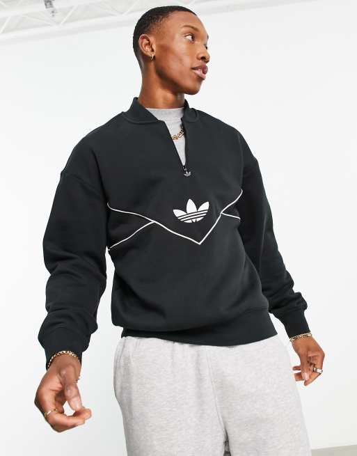 adidas Originals – adicolor Next – Czarna bluza z suwakiem pod szyją