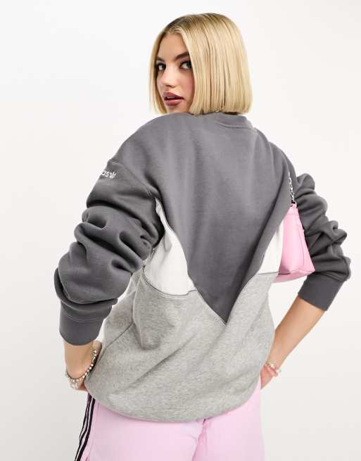 adidas Originals adicolor Next Felpa unisex grigia e multicolore con pannelli riflettenti