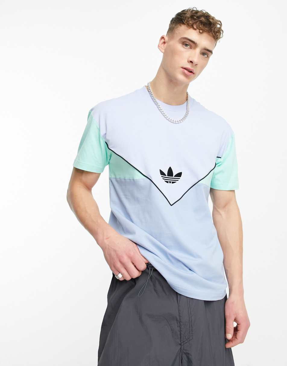 adidas Originals Adicolor Next t-shirt in green and blue