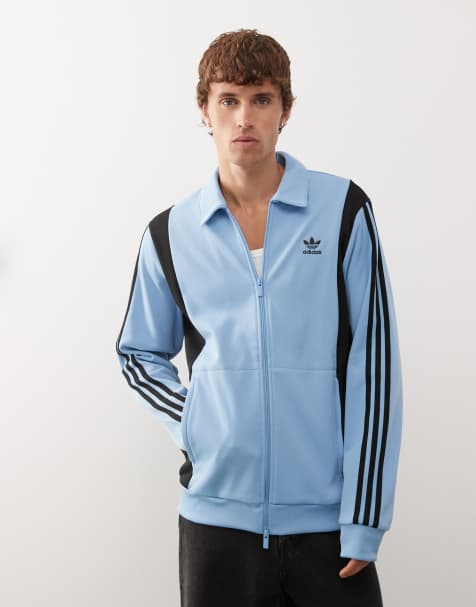 adidas Originals – adicolor – Niebiesko-czarna góra od dresu ze wstawkami - view 1