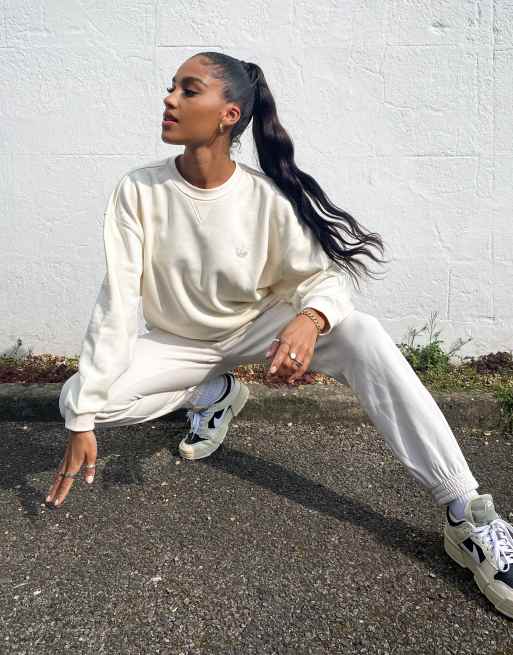 adidas Originals adicolor no dye logo sweatshirt with pearl back branding