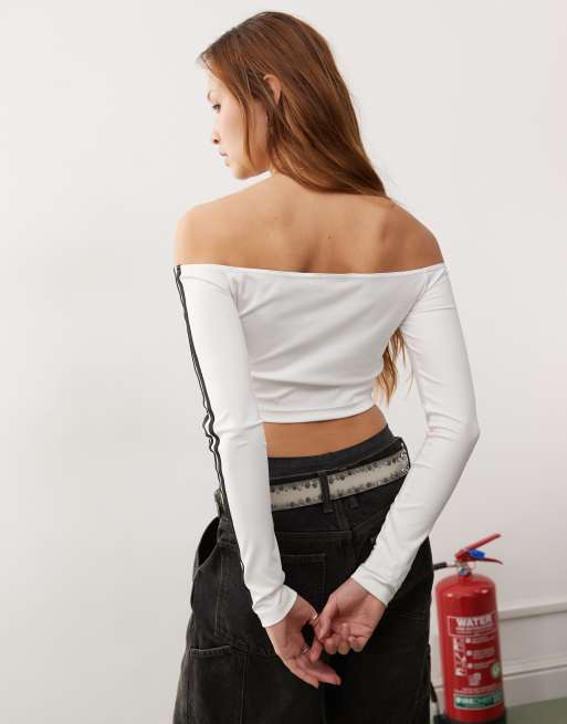 Tシャツ・カットソー [ADIDAS] Adicolor Off Shoulder Long Sleeve : 2color adidas Originals Adicolor Off Shoulder Long Sleeve Black JD0274