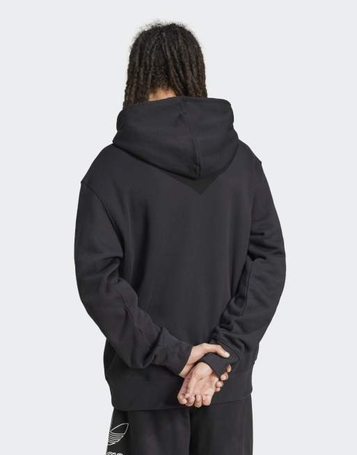 adidas Originals Adicolor outline trefoil hoodie in black ASOS
