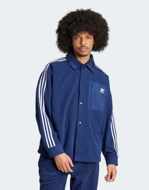 adidas Originals - Adicolor - Overhemd van polar fleece in middenblauw