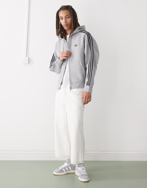adidas Originals – adicolor – Oversize-Kapuzenpullover in Mittelgrau meliert, 2 von 4