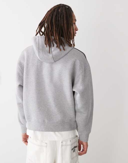 adidas Originals – adicolor – Oversize-Kapuzenpullover in Mittelgrau meliert, 4 von 4