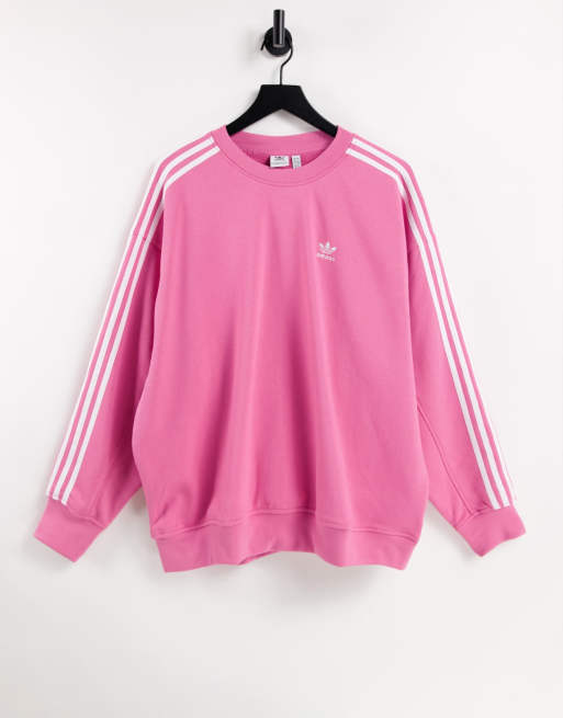 adidas Originals – adicolor – Oversize-Sweatshirt in Rosa mit den drei  Streifen | ASOS