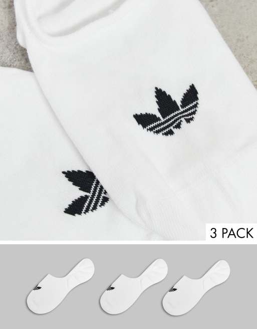 adidas Originals - Adicolor - Pakke med 3 par usynlige sokker med trekløver i hvid