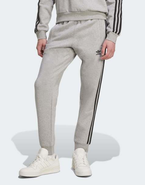 adidas Originals - Adicolor - Pantalon à 3 bandes - Gris moyen chiné et noir - view 1