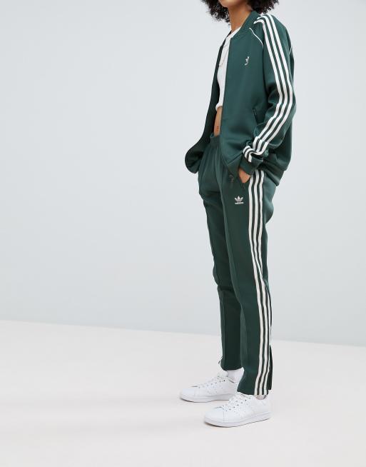 Adidas originals - adicolor - pantalon cigarette à trois bandes - vert top
