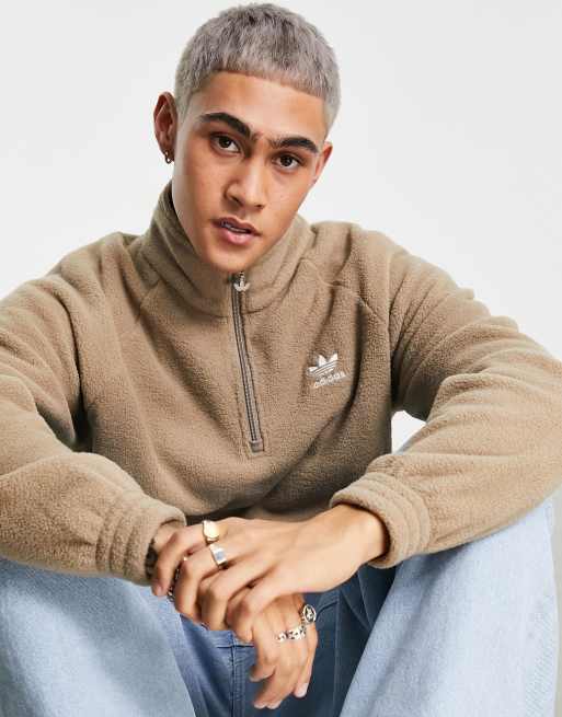 adidas Originals - adicolor - Polaire à col zippé - Marron cendré