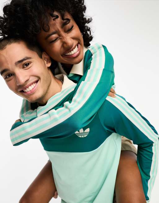 adidas Originals adicolor Polo a maniche lunghe unisex verde anni 70