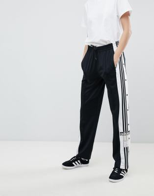 adidas originals joggers with poppers black