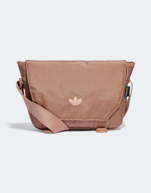 adidas Originals Adicolor premium messenger bag in clay strata 