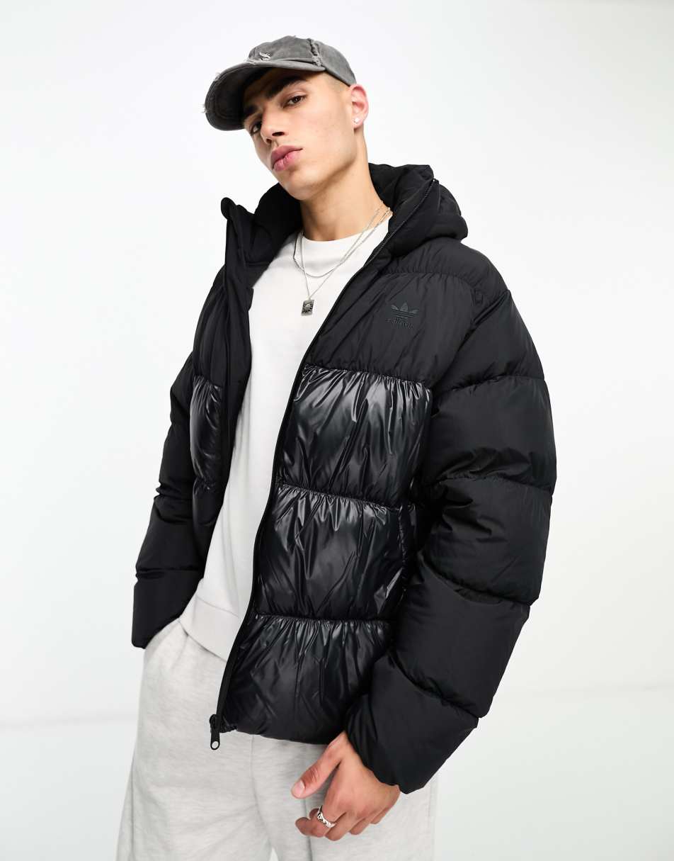adidas Originals Adicolor puffer jacket in black