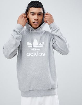 adidas Originals adicolor pullover hoodie with Trefoil logo in gray CY4572  | ASOS