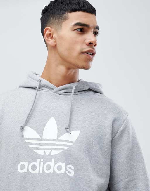 adidas Originals adicolor pullover hoodie with Trefoil logo in gray CY4572
