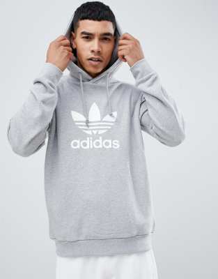 adidas Originals adicolor pullover hoodie with Trefoil logo in grey CY4572  | ASOS