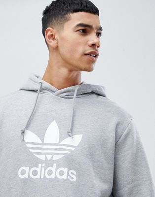 adidas Originals adicolor pullover hoodie with Trefoil logo in grey CY4572  | ASOS