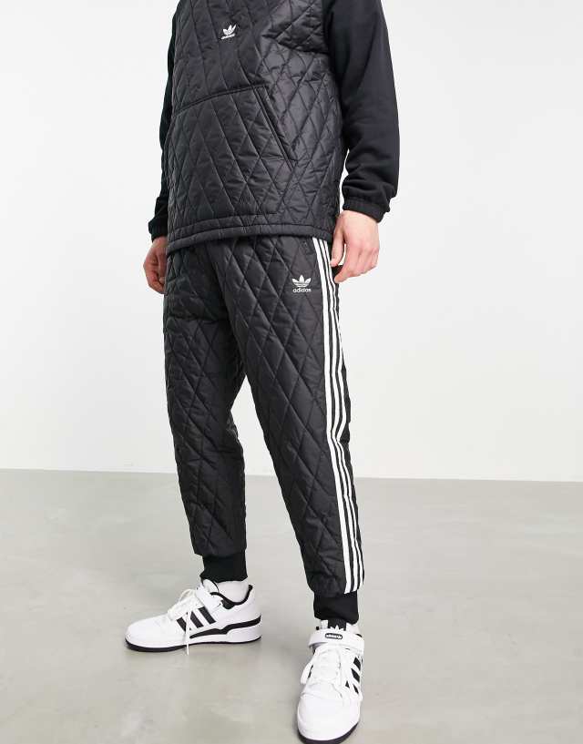 adidas Originals adicolor quilted track pants in black