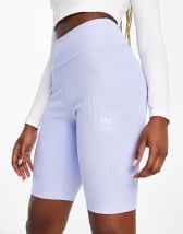 adidas Originals 'Tennis Luxe' logo tailored high waisted shorts in off  white